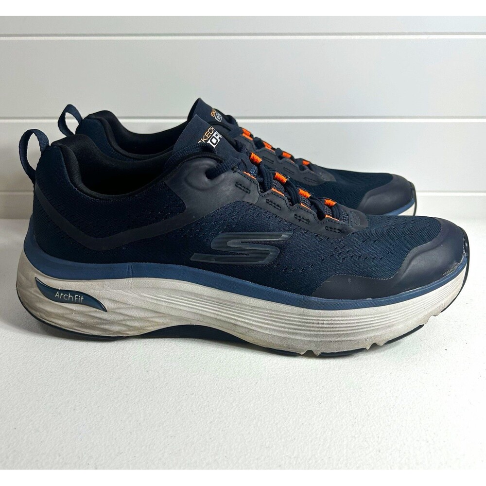 SKECHERS GOrun Arch Fit Air-Cooled Mens Size 12 Low Top Sneakers Navy/Orange